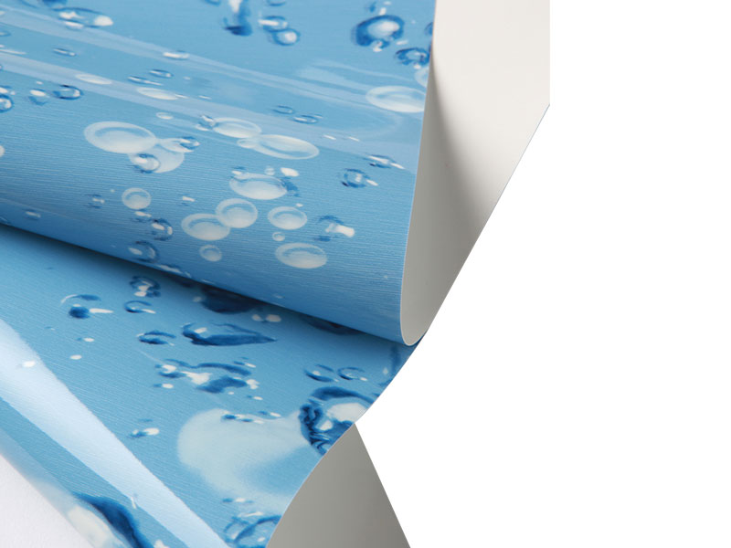 Trắng ở mặt sau, màu xanh PVC trần phim-18